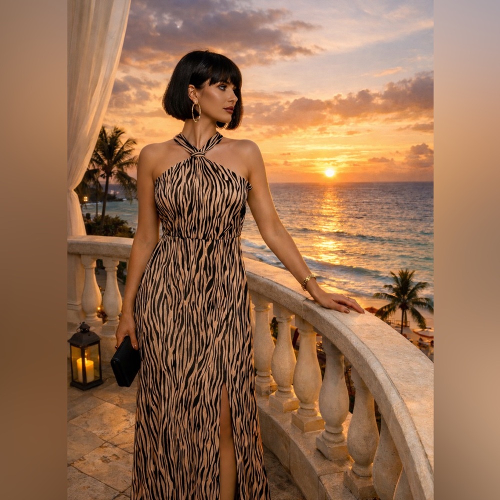 INC International Concepts Zebra Stripe Maxi Dress.